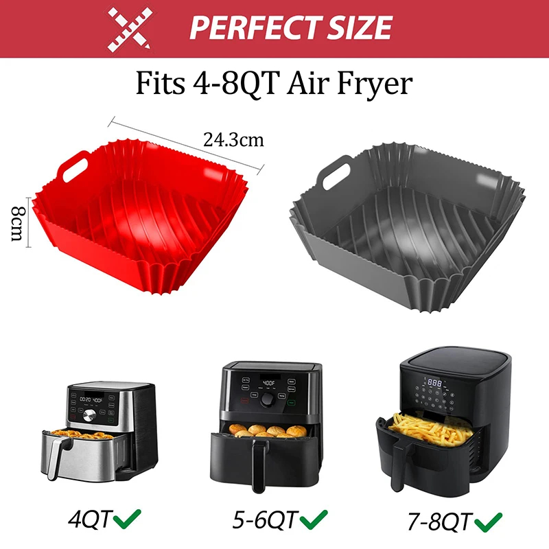 Large Air Fryer Silicone Baske - Air Fryer Silicone Pot Liner ulasan dan harga