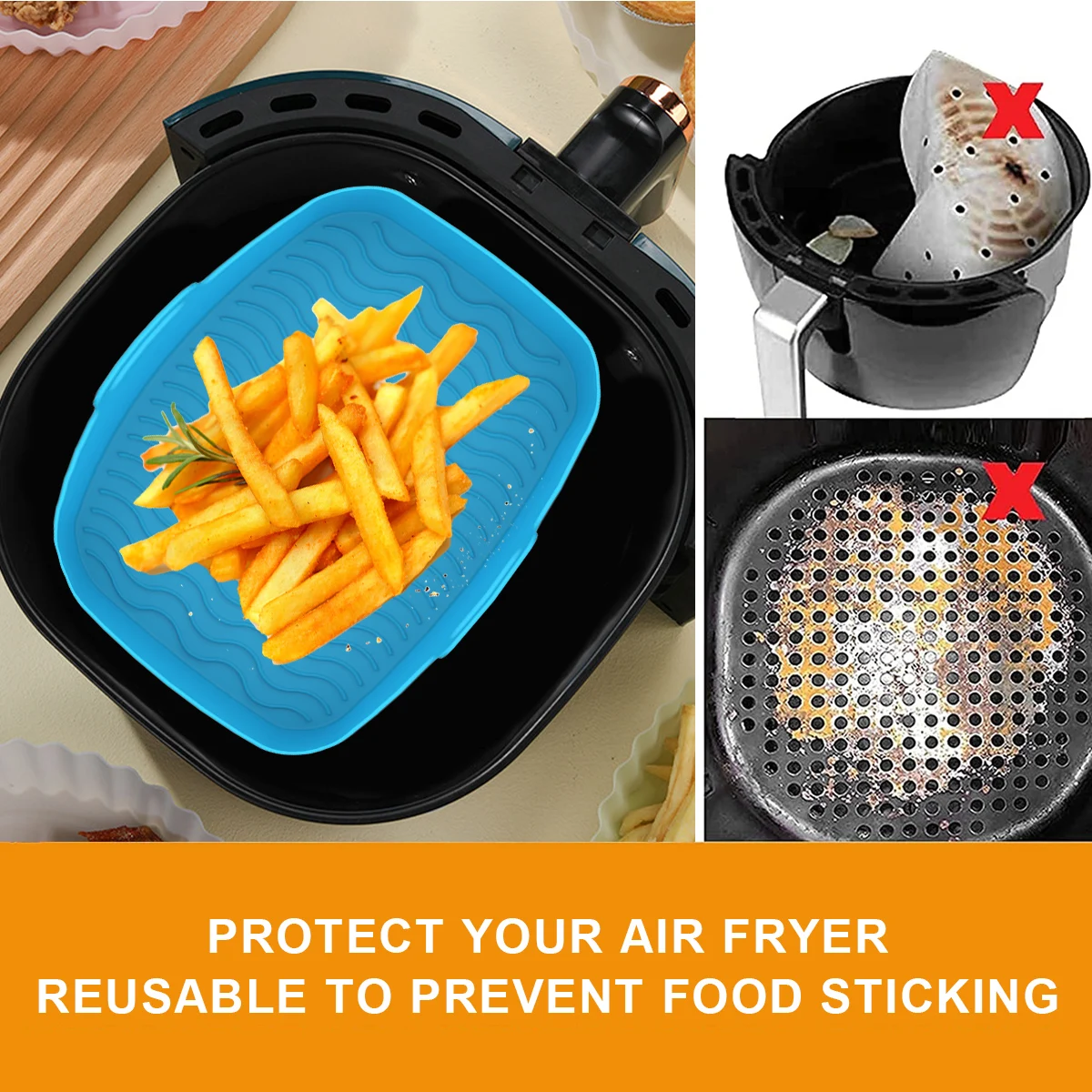2Pcs Air Fryer Silicone Liner  - Air Fryer Silicone Pot Liner ulasan dan harga