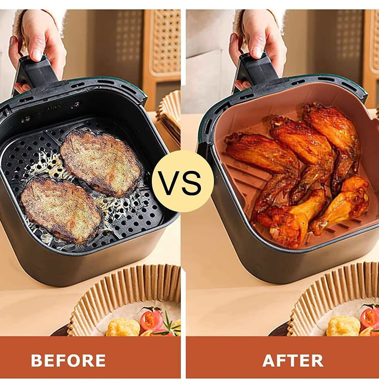 Non-stick 8.2inch Air Fryer Si - Air Fryer Silicone Pot Liner ulasan dan harga