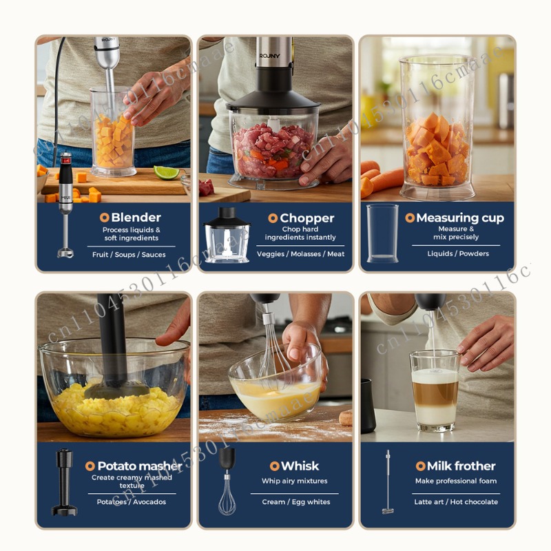 6-in-1  1200W Powerful Hand Bl - Immersion Hand Blender Set ulasan dan harga