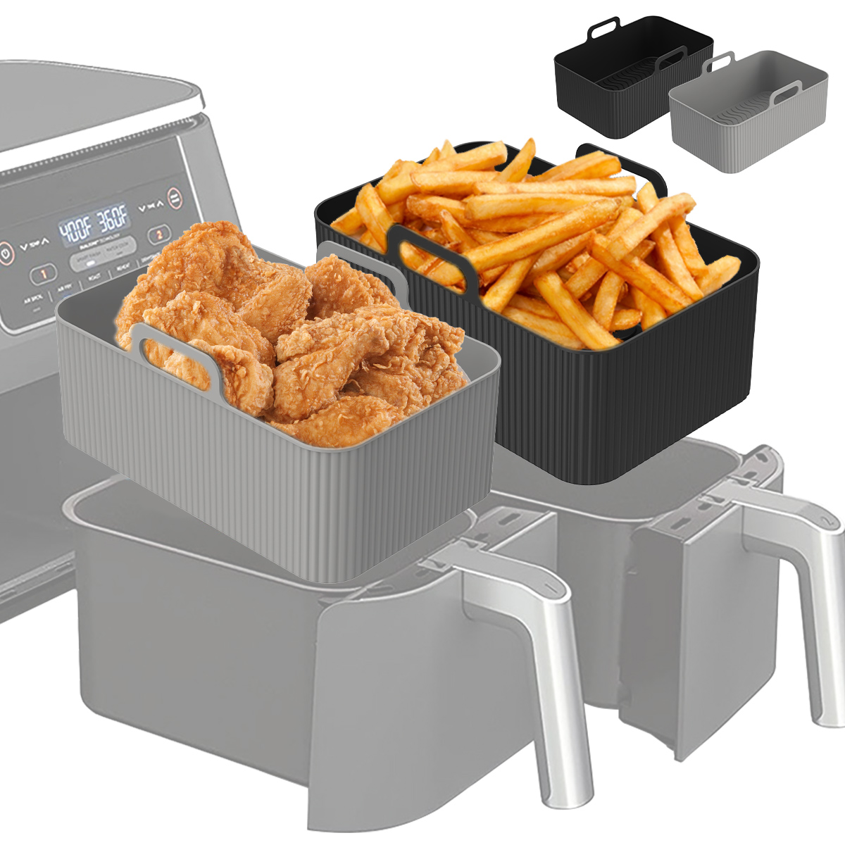 Silicone Air Fryer Liner for N - Air Fryer Silicone Pot Liner ulasan dan harga