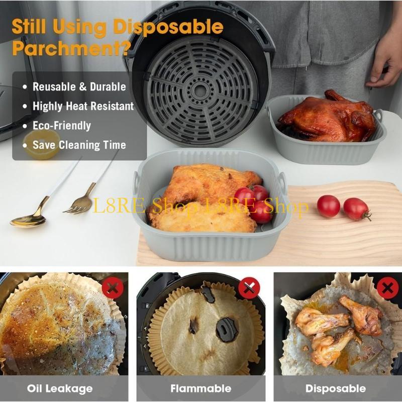 L8RE Pack of 2 Silicone Pot Li - Air Fryer Silicone Pot Liner ulasan dan harga