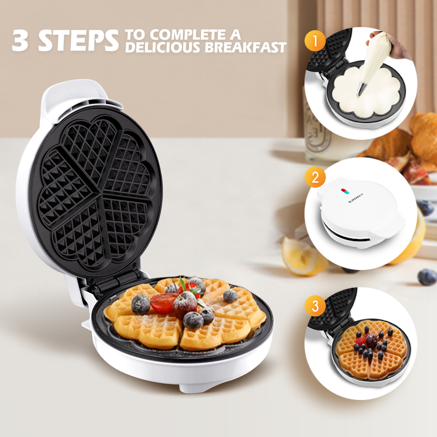 Breakfast Waffle Molds Egg Cak - Mini Waffle Maker Machine ulasan dan harga
