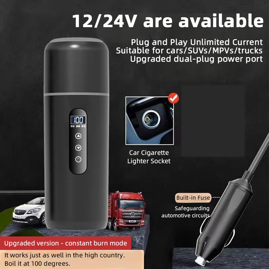 12V 24V Car Heating Cup 500ml  - Electric Kettle Temperature Control ulasan dan harga