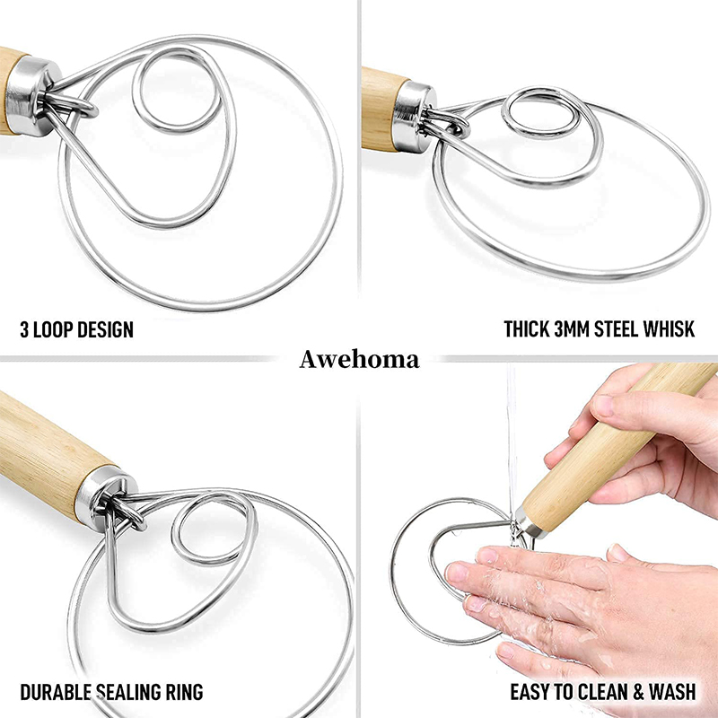Large Hand Danish Dough Whisk  - Immersion Hand Blender Set ulasan dan harga