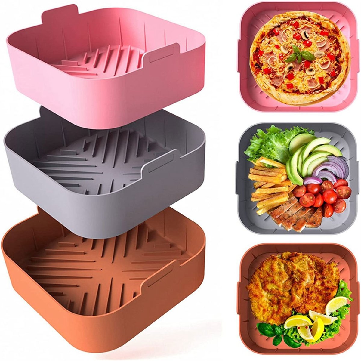 M10K 3Pcs Air Fryer Silicone L - Air Fryer Silicone Pot Liner ulasan dan harga