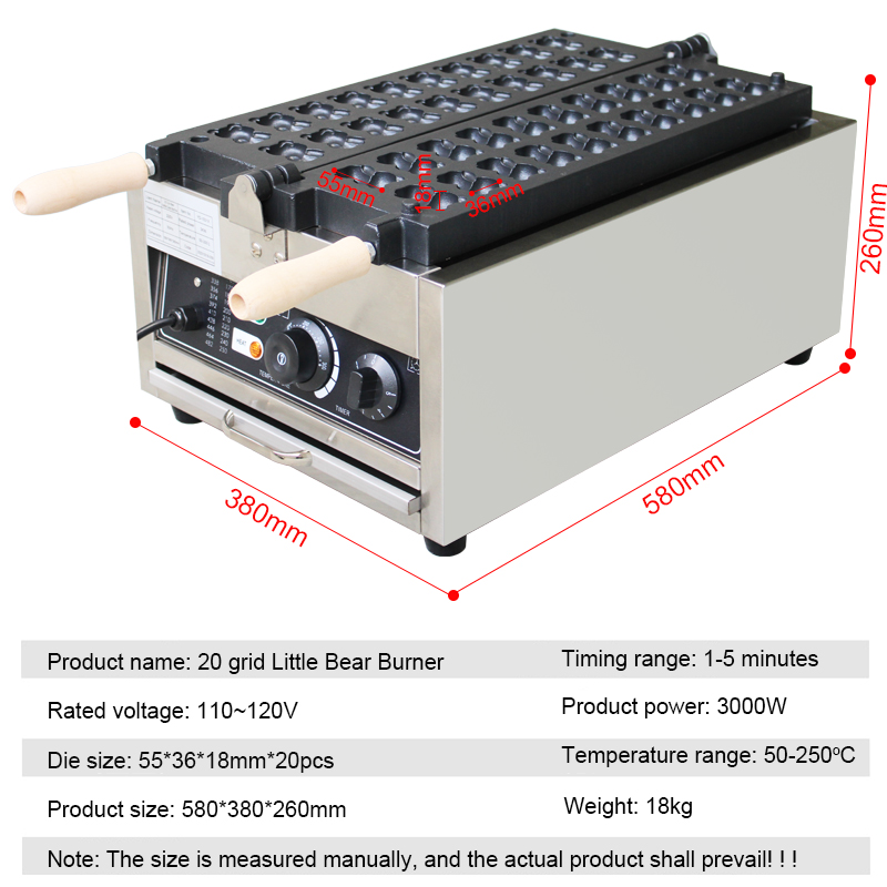 Commercial 20Pcs Bear Shape Ta - Mini Waffle Maker Machine ulasan dan harga
