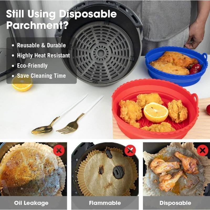 D0AB 2-Pack Air Fryer Silicone - Air Fryer Silicone Pot Liner ulasan dan harga