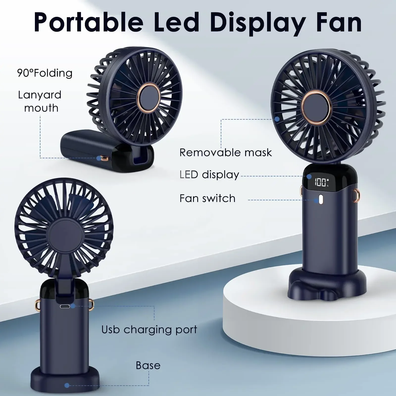 5000mAh Handheld Mini Fan Wire - Portable Blender Usb Rechargeable ulasan dan harga
