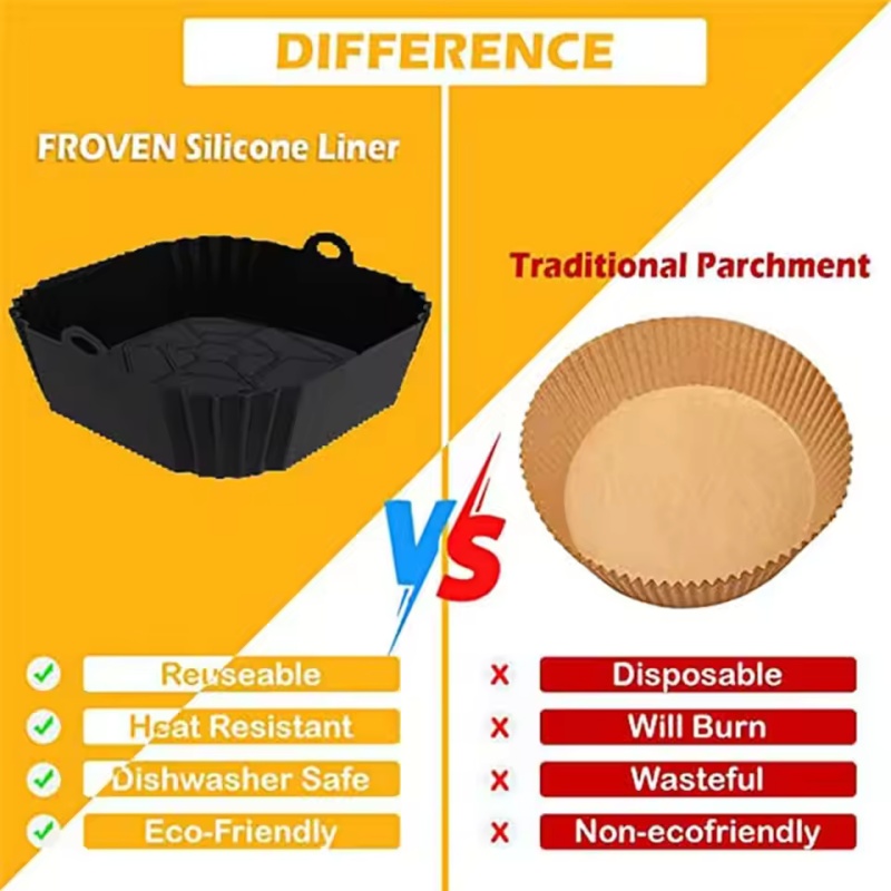 1pc Silicone Air Fryer Pot Tra - Air Fryer Silicone Pot Liner ulasan dan harga