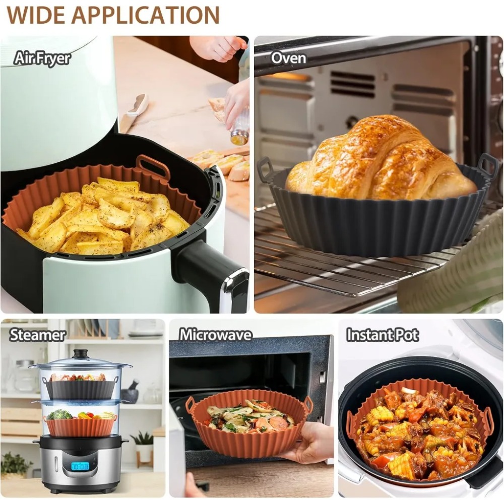 Air Fryer Silicone Basket Reus - Air Fryer Silicone Pot Liner ulasan dan harga