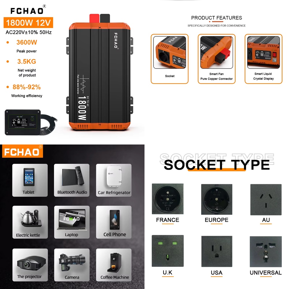 1800W Power Inverter DC 12V to - Home Appliances ulasan dan harga