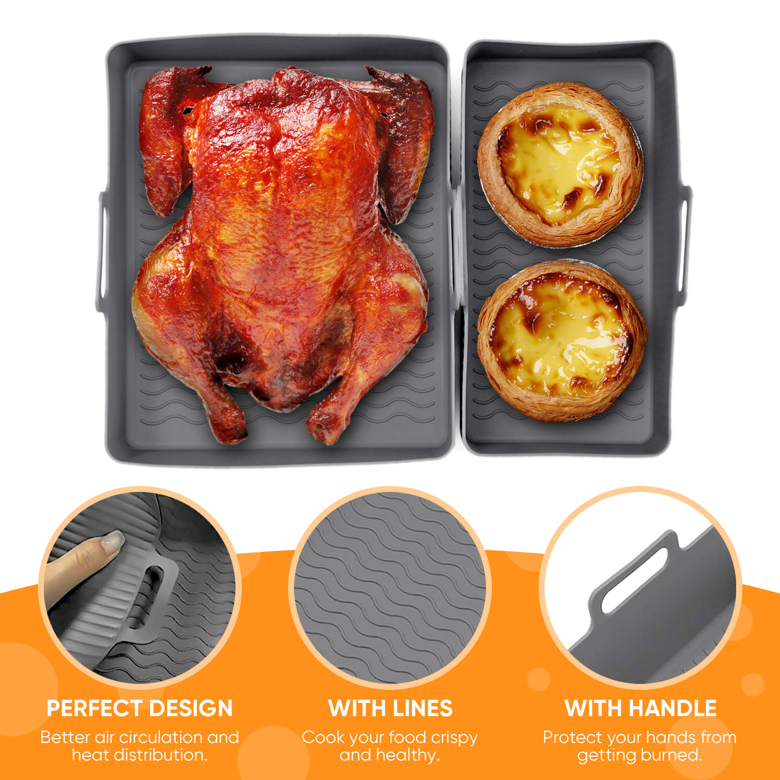 2pcs Set Silicone Air Fryer Ma - Air Fryer Silicone Pot Liner ulasan dan harga